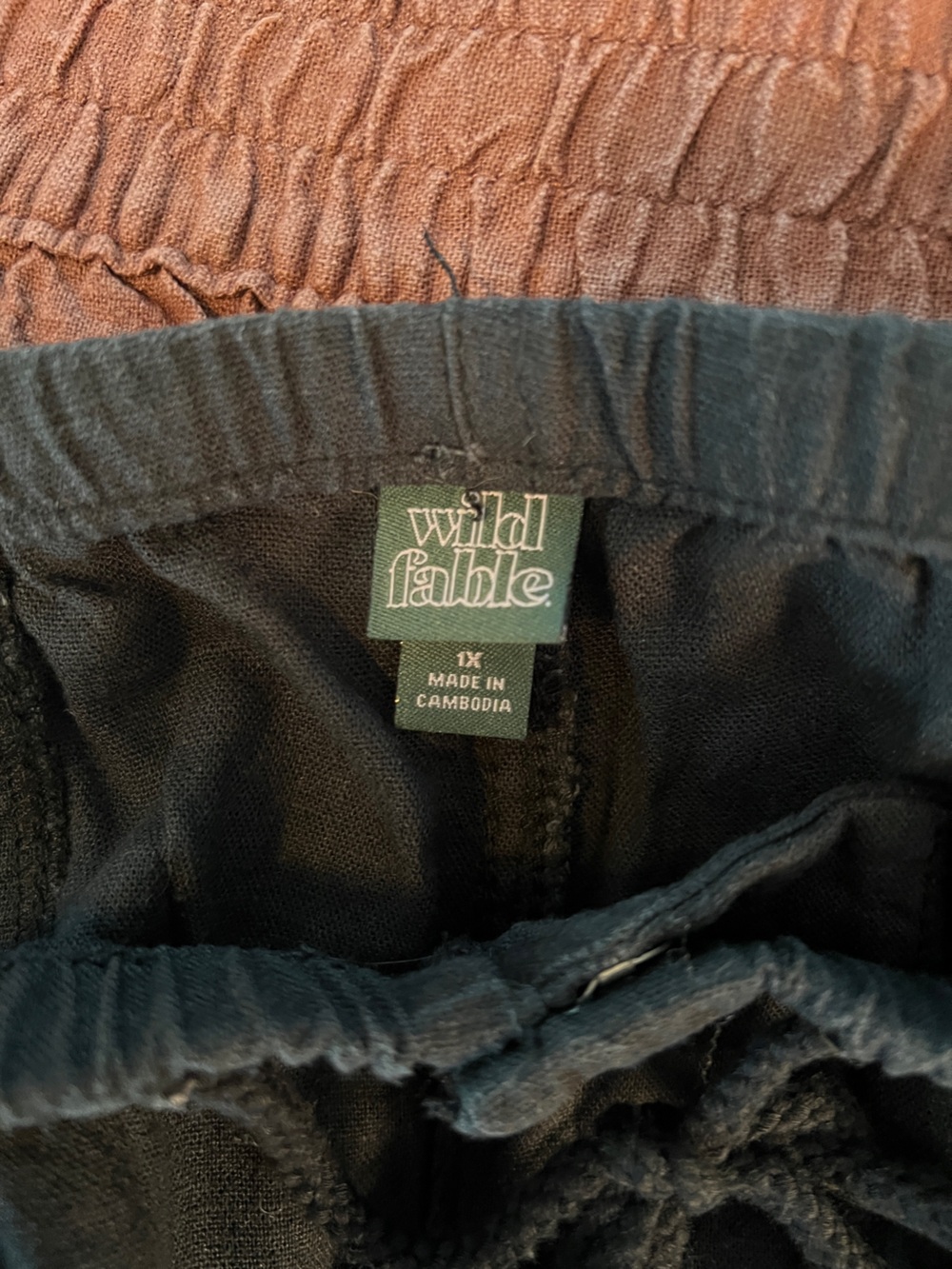 wild fable Black Women’s Linen Drawstring Joggers - Picture 3 of 3